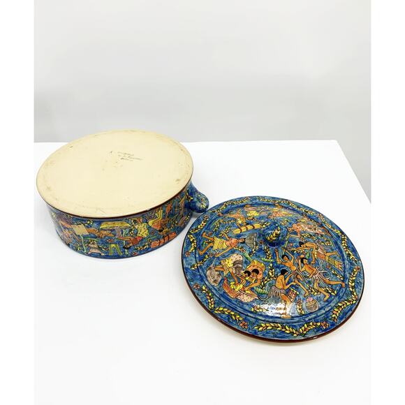 Zimbabwe Hand Painted Covered Casserole Bowl Signed Numbered - Picture 7 of 15